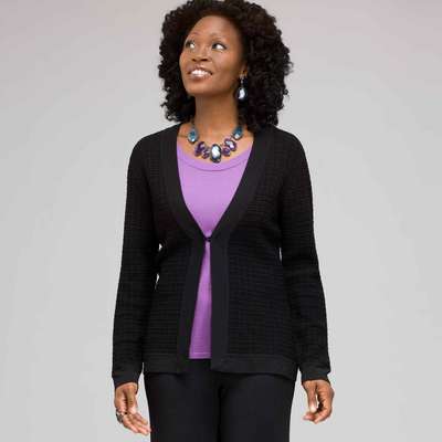 Long Sleeve Texture Stitch Cardigan