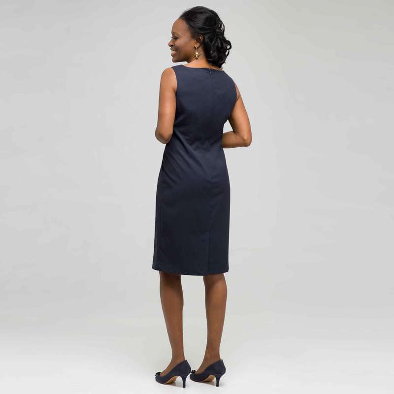 Navy Pinstripe Dress, Navy Multi, large image number 1